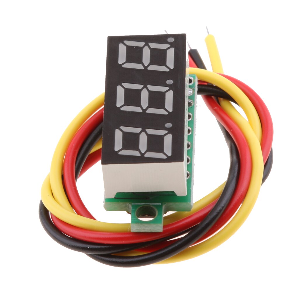 Mini Digitale Dc Voltmeter, Drie Draad 0 - 100V Dc Voltmeter Voltage Tester, volt Test Meter - 4 Kleuren