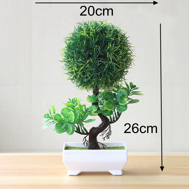 39Styles Small Medium Large Green Artificial Plants Bonsai Plastic Grass Ball Pine Tree Potted Bonsai Christmas Home Party Decor: Jin Yu Cao Qiu