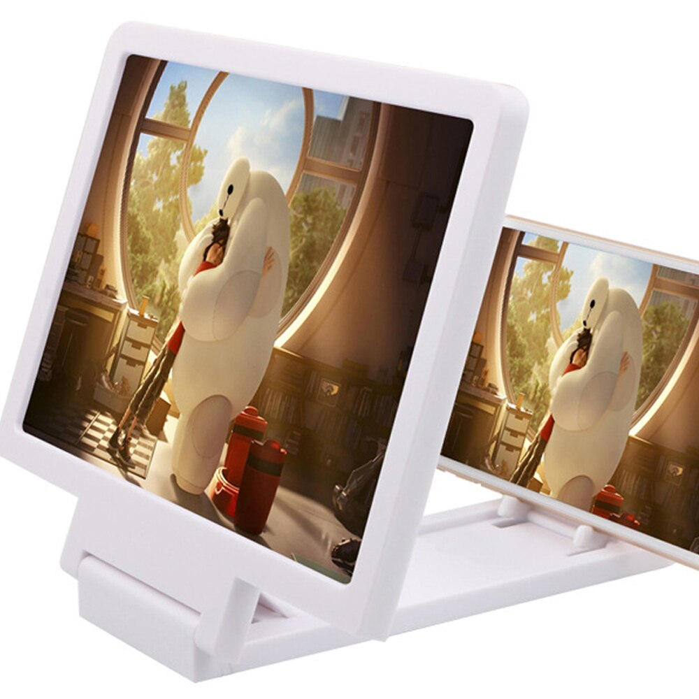 praktisch 3D Bildschirm HD Video Versenkbare Verstärker Lupe Ständer Halterung Halfter Lupe kostenloser: Weiß