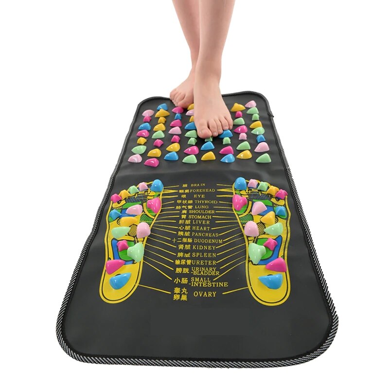Chinese Reflexology Walk Stone Pain Relieve Foot Leg Spa Massage Mat Health Care EIG88
