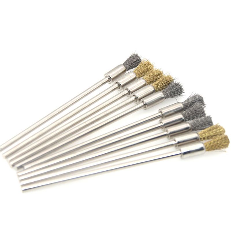Stift Draht Pinsel 100mm Mit 3,0 Runde Lange Schaft, stahl Reinigung Ende Pinsel Dreh Werkzeug Stift Draht Pinsel Rost Farbe Entfernung ワイヤーブラシ