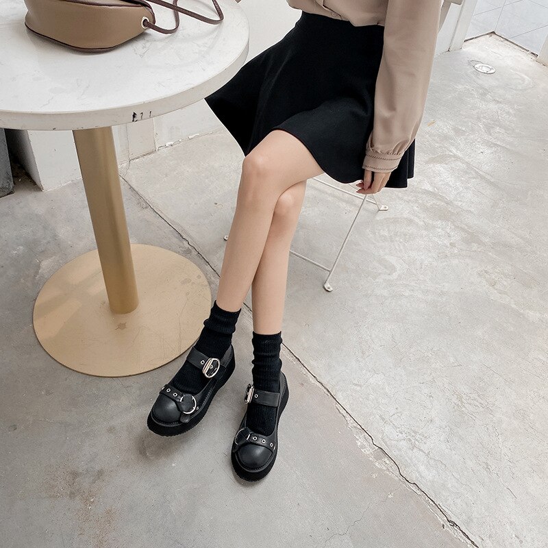 Zapatos coreanos informales Oxfords para mujer, zapatillas femeninas de punta redonda, boca poco profunda que combinan con todo, calzado plano negro para mujer, zuecos