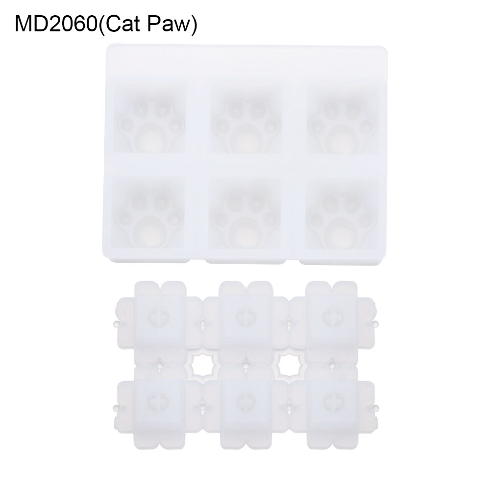 Mechanical Gaming Pet Paw Shap Key Cap Mold Computer Gamer Keycaps Crystal Silicone Molds UV Epoxy Resin Handmade Making Tools: MD2060(Cat Paw)