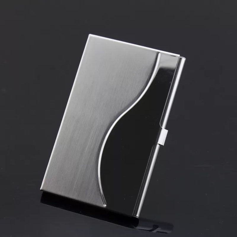 Mode Kaarthouder Rvs Zilver Aluminium Credit Card Case Vrouwen Portefeuilles Nueva Vogue Mannen Id-kaart Doos