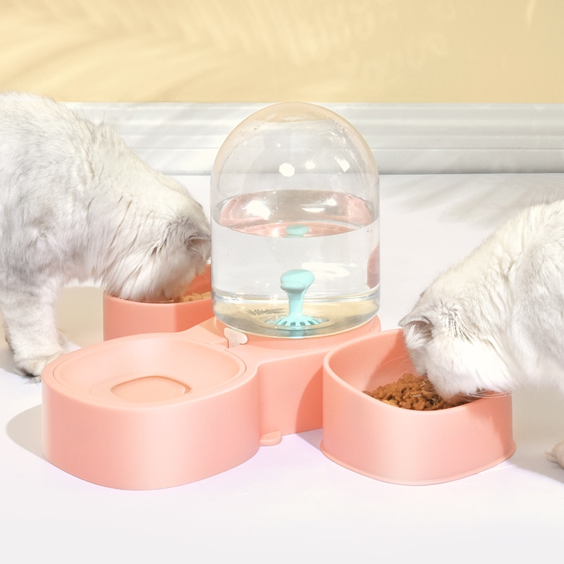 Haustier Hund Katze Schüssel Brunnen Automatische Wasser Lebensmittel Zubringer Spender Container Für Katzen Hunde Trinken essen Haustier Liefert