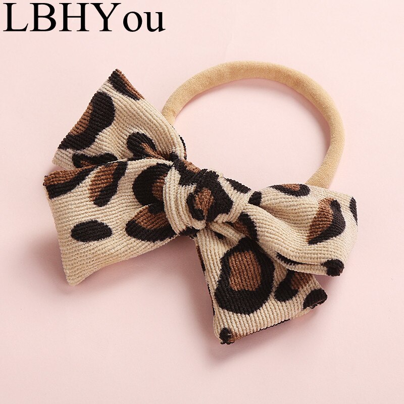 1pc meisjes luipaard corduroy nylon hoofdbanden pasgeboren baby meisjes dunne elastische nylon strikken haarbanden haaraccessoires: 8