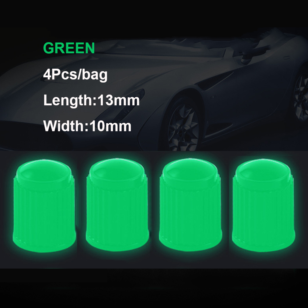 Tapas de válvula luminosas fluorescentes, verdes, azules, brillantes, para coche, motocicleta, rueda de bicicleta, estilo, cubo de neumático, decoración automática: Oro