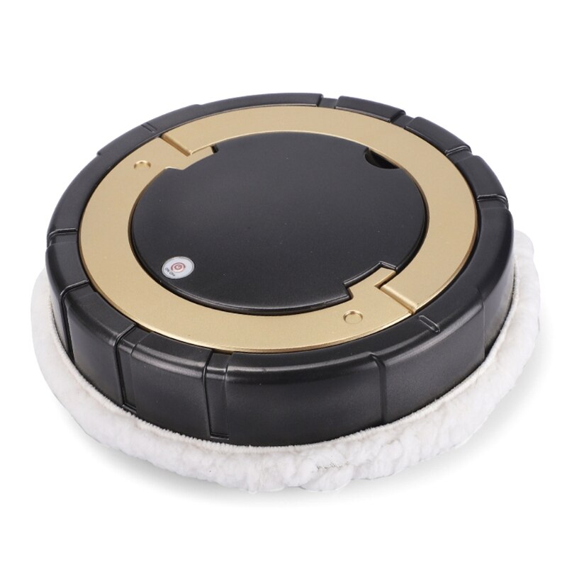 Auto Robotic Vacuum 2 Cleaning Mop Cloth Wet/Dry Use 360 Degree Rotatable Mopping/Vacuuming/Sterilizing No Dead: black