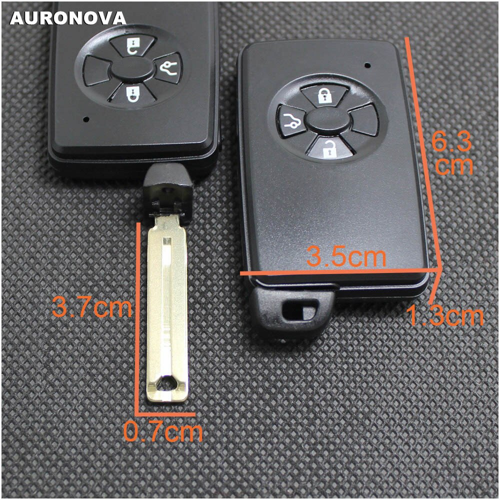 AURONOVA Replace Keyless Entry Key Shell for Toyota Reiz Rav4 Mark X Corolla Yaris 3 Buttons Remote Car Key Fob Case