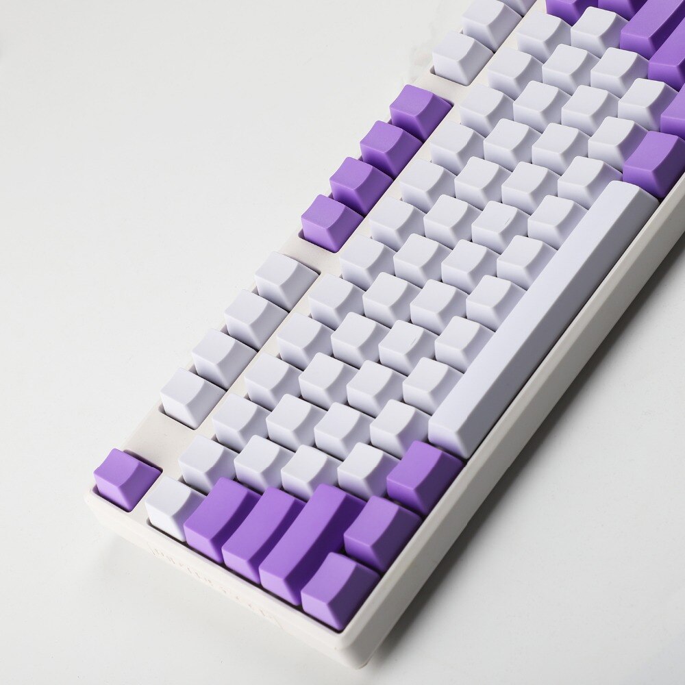 Clavier 87 jeu mécanique ymdk blanc violet mixte 108 61 , profil oem, capuchons de touches en pbt épais pour commutateurs mx