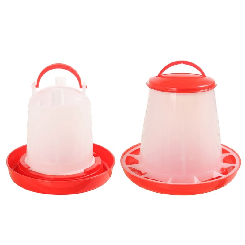 Chick Waterer and Feeder Plastic Automatic Poultry Waterer Food Containers for Chickens Birds Pigeons Quails: Default Title