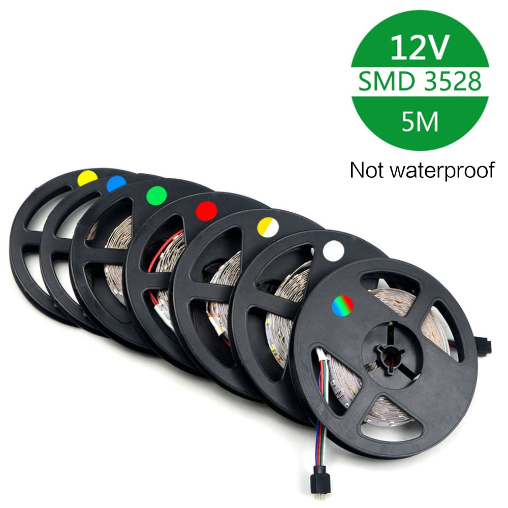RGB strip Led Light Strips RGB Led Tape/Lint SMD3528 Led Strips Bar 12V strip No-Waterdicht 5 M/roll Led Kerstverlichting