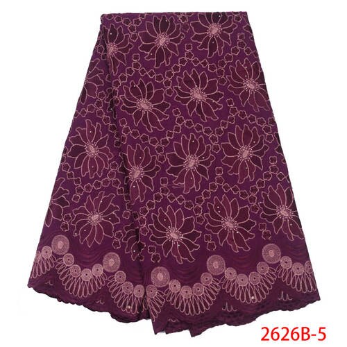 Schweizer Schleier Schnürsenkel in schweiz Afrikanischen Trockenen Spitzen Stoff Emboridery Baumwolle mit steinen KS2626B-1: Bild 5