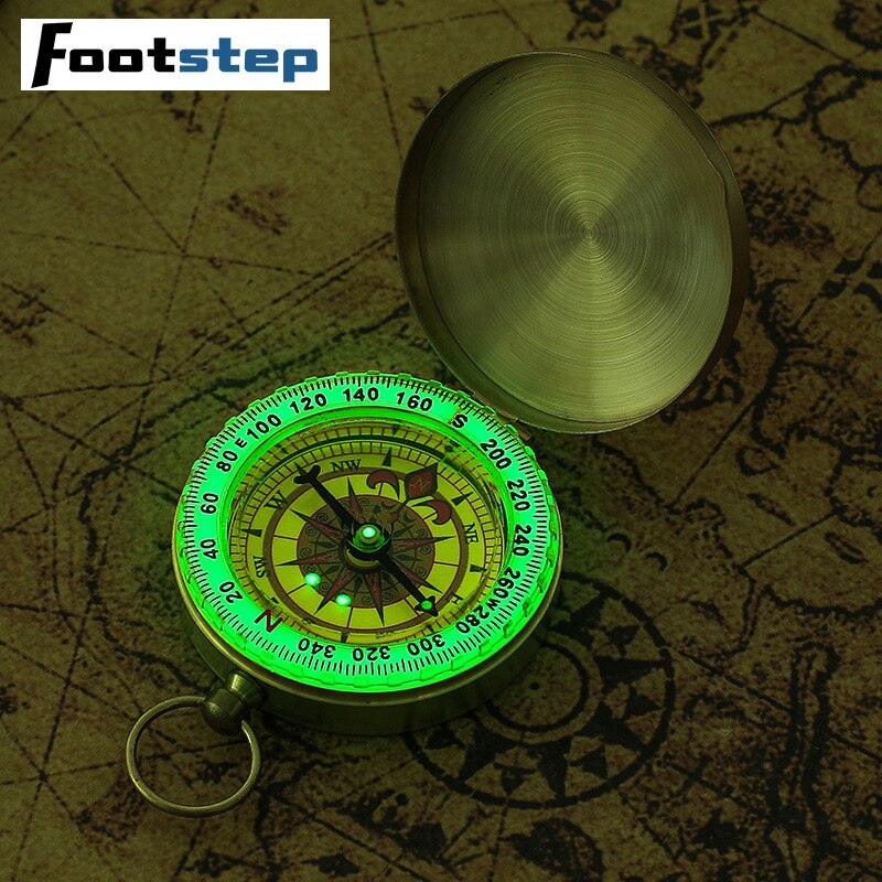 Camping Hiking Pocket Brass Golden Compass Portable Compass Navigation for Outdoor Activities
