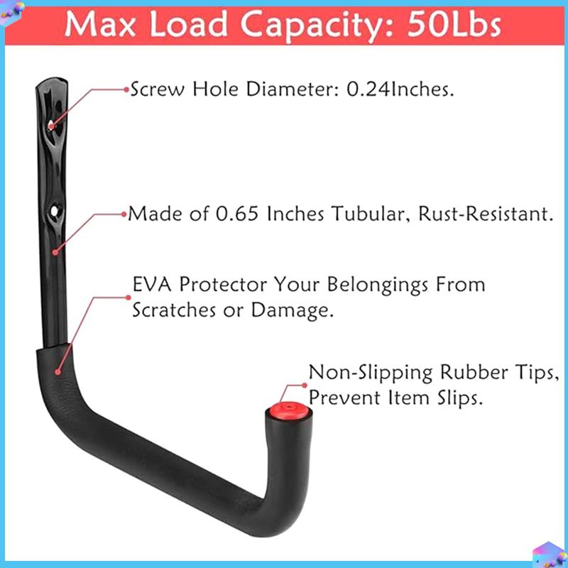 A43T 2X Kayak Racks Heavy Duty Wall Mounted Kayak Storage Hooks Kayak Storage Hangers For Canoe Kayak Garage Paddle Board