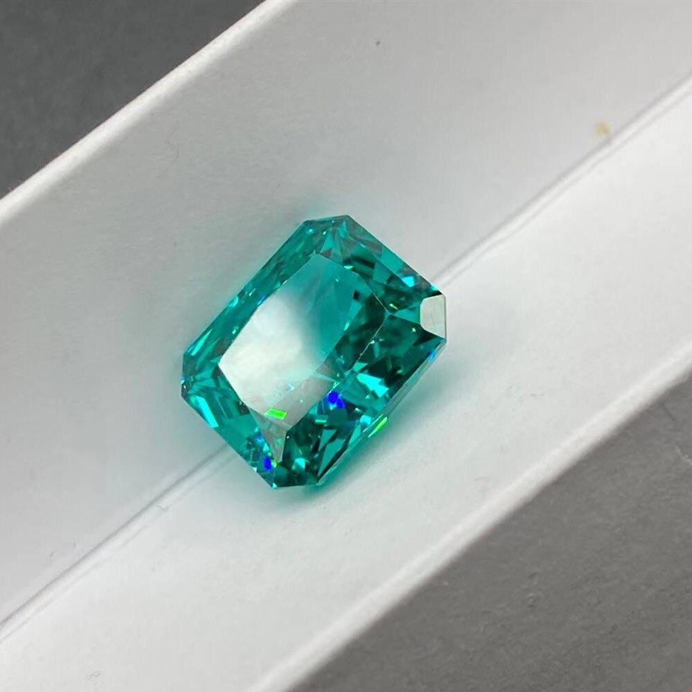 Paraiba Turmalin Eis Blume schneiden Rechteckige Fase Edelstein Reddy Schmuck Zubehör Nackt Stein