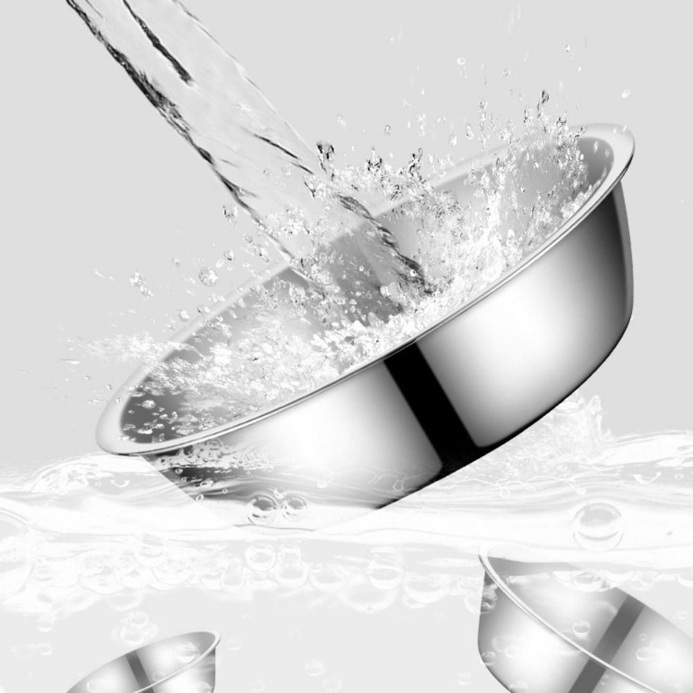 Gamelle de grande capacité en acier inoxydable antirouille pour animaux de compagnie, bols de mangeoire à eau pour chat, récipient de nourriture pour animaux de compagnie argenté, fournitures pour chaton