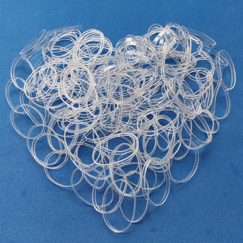 1000 Stks/partij Transparant Rubber Haar Touw Vrouwen Meisjes Haarband Siliconen Elastische Haar Houder Gom Ringen Haaraccessoires