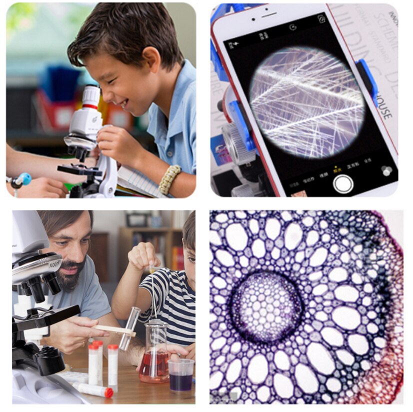 ANENG 1200X Refined Biological Microscope Kit Lab LED Home School Science Educational For Kids Child Lab Optical Instruments