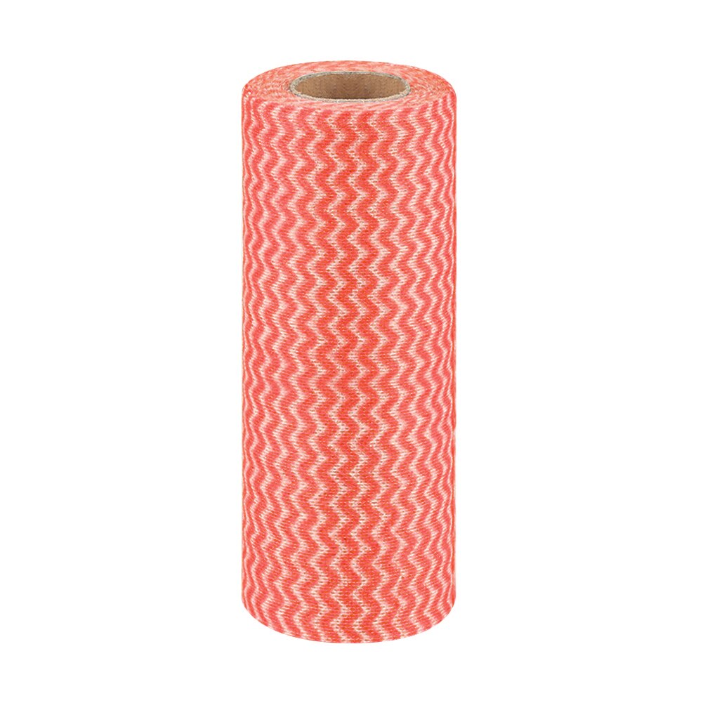50 Uds./rollo de paño de limpieza de cocina desechable trapos no tejidos paño de fregar paño para la limpieza del baño: Rojo