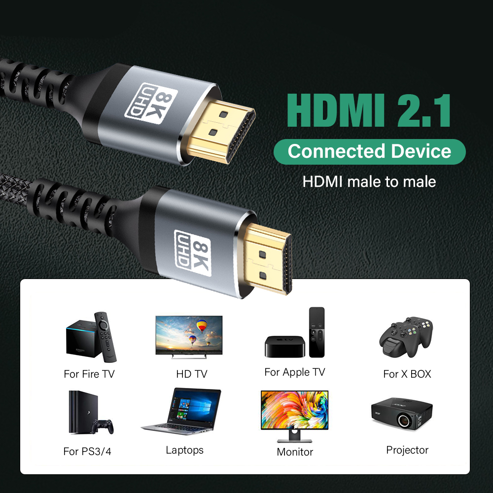 8K HDMI 2.1 Kabel Ultra Hoge Snelheid 48Gbps Dynamische HDR 8K/60Hz 4K/120Hz UHD Ultra high definition videokabel 1M 7M
