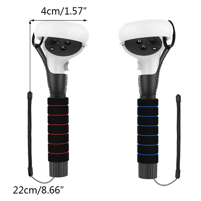 Extension Rod Dual Handles Extension Grips for Oculus Quest 2/Quest1/Rift S Controllers Playing Beat-Saber Fencing game