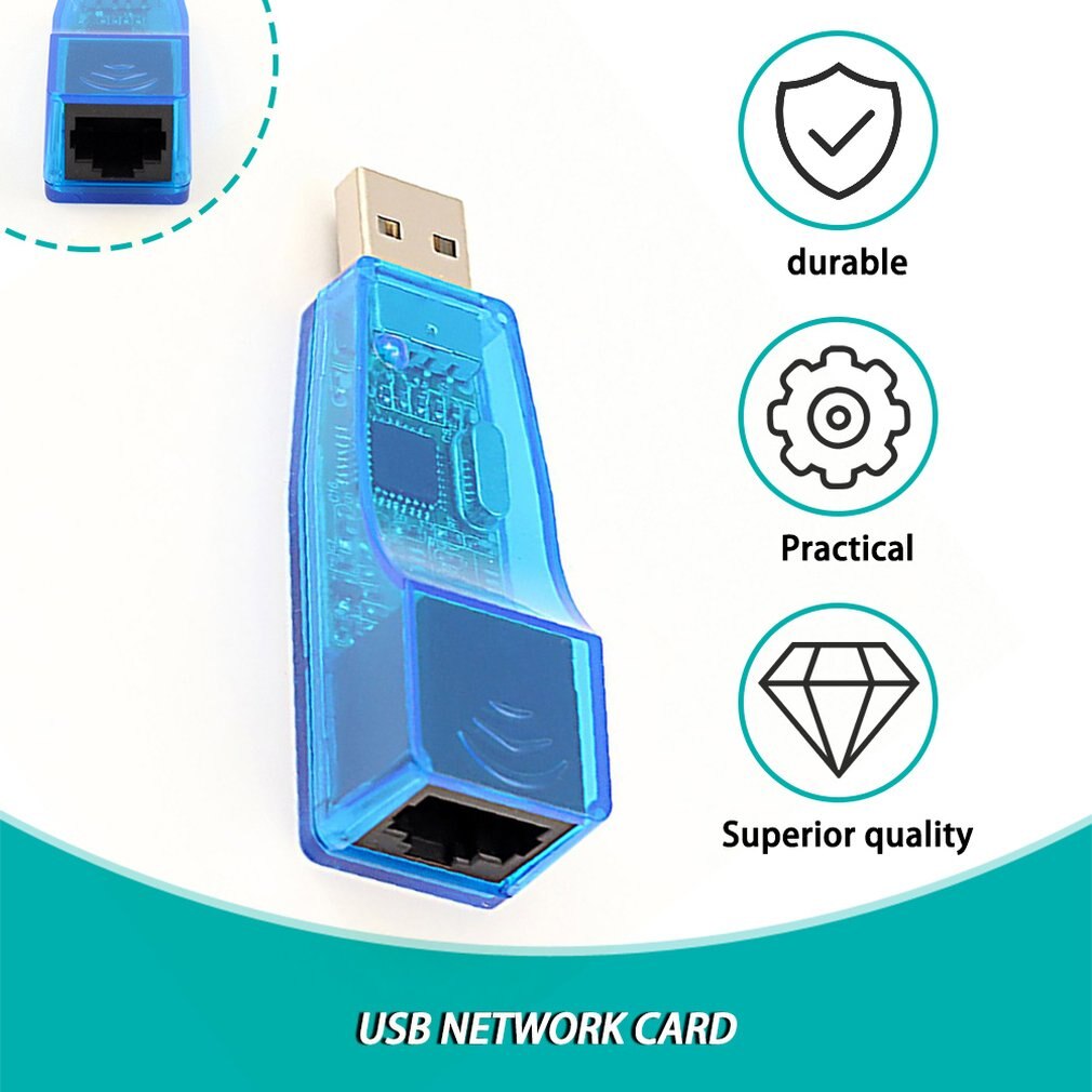 Ethernet External USB to Lan RJ45 Network Card Adapter 10/100Mbps for Tablet Universal Serial Bus Interface RJ45 Connector