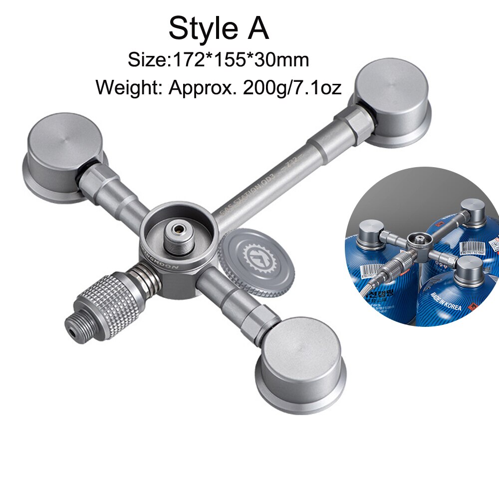 Multifuntional Gas Burner Cartridge Head Conversion Adapter Nozzle Flat Tank Convertor Aluminum Alloy Gas Stove Adapter: Style A