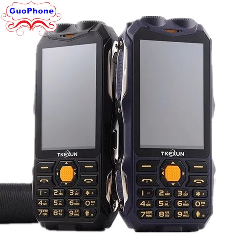 TKEXUN Q8 Power Bank telefon podwójna karta SIM telewizja analogowa podwójna karta SIM starszy podwójny głośnik latarka 3.2 Cal ekran dotykowy telefon