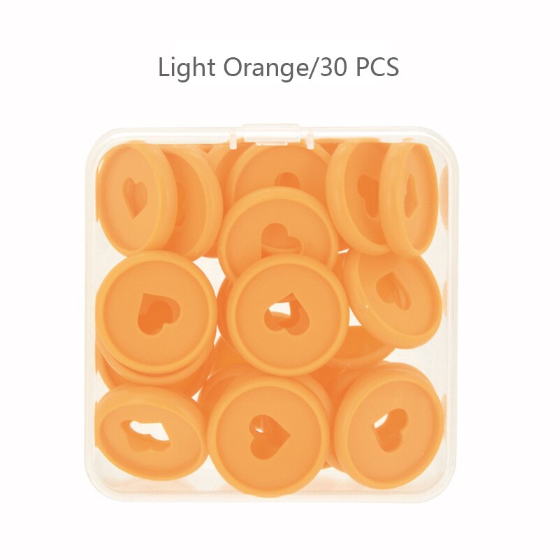 30pcs 28mm Plastic Ring Binder Discs Mushroom Hole Loose-leaf Disc Heart Binding Buckle Binder Planner Ring Notebook Accessories: Light Orange-30pcs