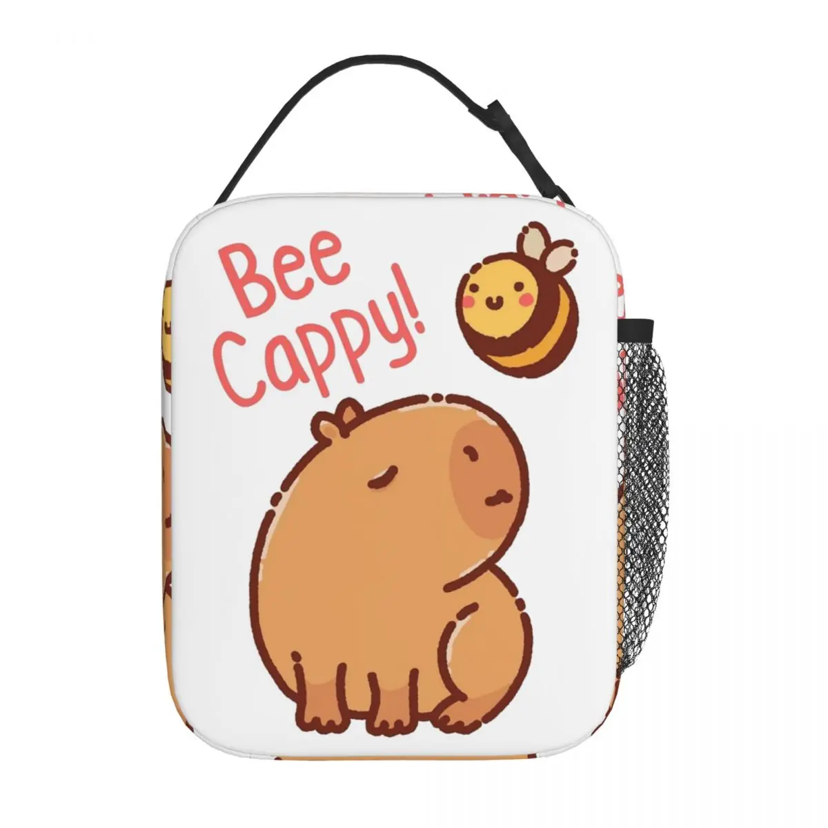 Bee And Capybara Thermal Insulated Lunch Bags for Travel Bee Cappy Reusable Food Container Bags Cooler Thermal Lunch Boxes: Blue