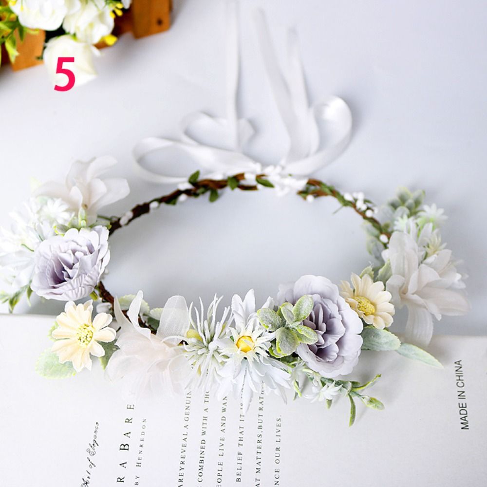 Handgemaakte haarsieraden strandkrans bruids haarband hoofddeksels voor bruiloft bloem tiara bloemenkransen slinger kroon