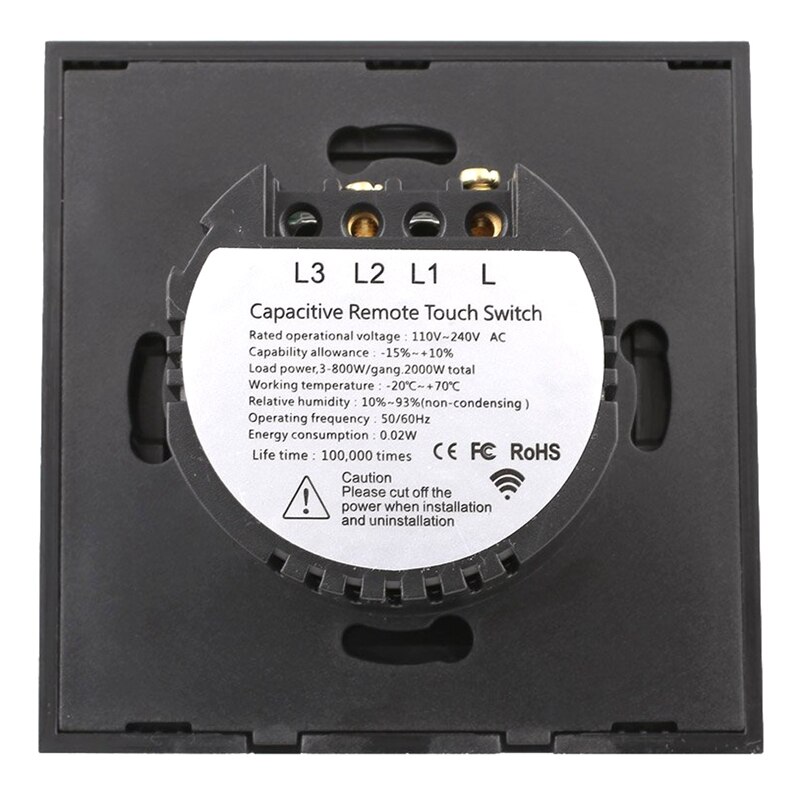 Light switch with wall switch touch-screen glass remote control 1-way single switch