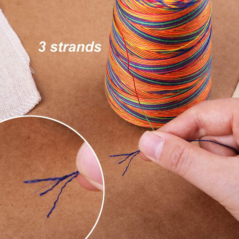 Nonvor 3000 Yards Rainbow Sewing Thread Multifunctional Polyester Sewing Thread for Regular Sewing Quilting Overlock Embroidery