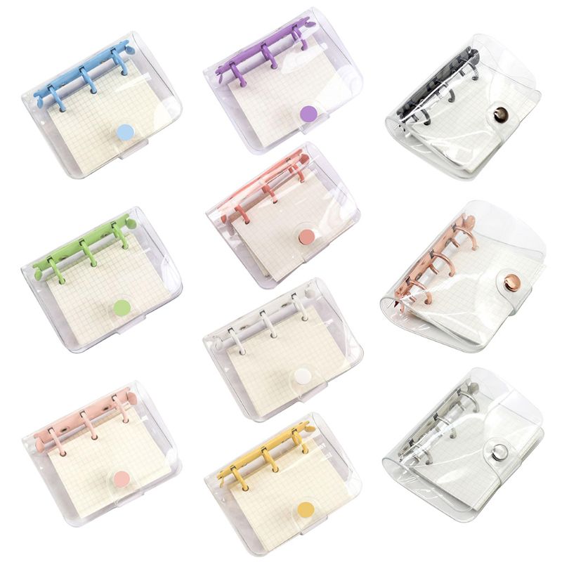 3 Holes Mini PVC Loose Leaf Transparent Diary Notebook Pocket Traveler Planner Note Book Office Supplies