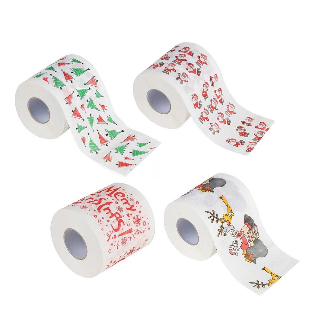 4 Stuks Kerst Toilet Roll Paper Thuis Kerstman Bad Toilet Roll Paper Kerst Levert Xmas Decor Tissue Roll 10*10 Cm # LR3