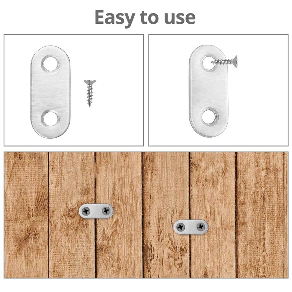 Proster 40Pcs Flat Straight Corner Joining Plates Brace Plate Connector Repair Bracket with Fixing Screw for Window Bed Hardware