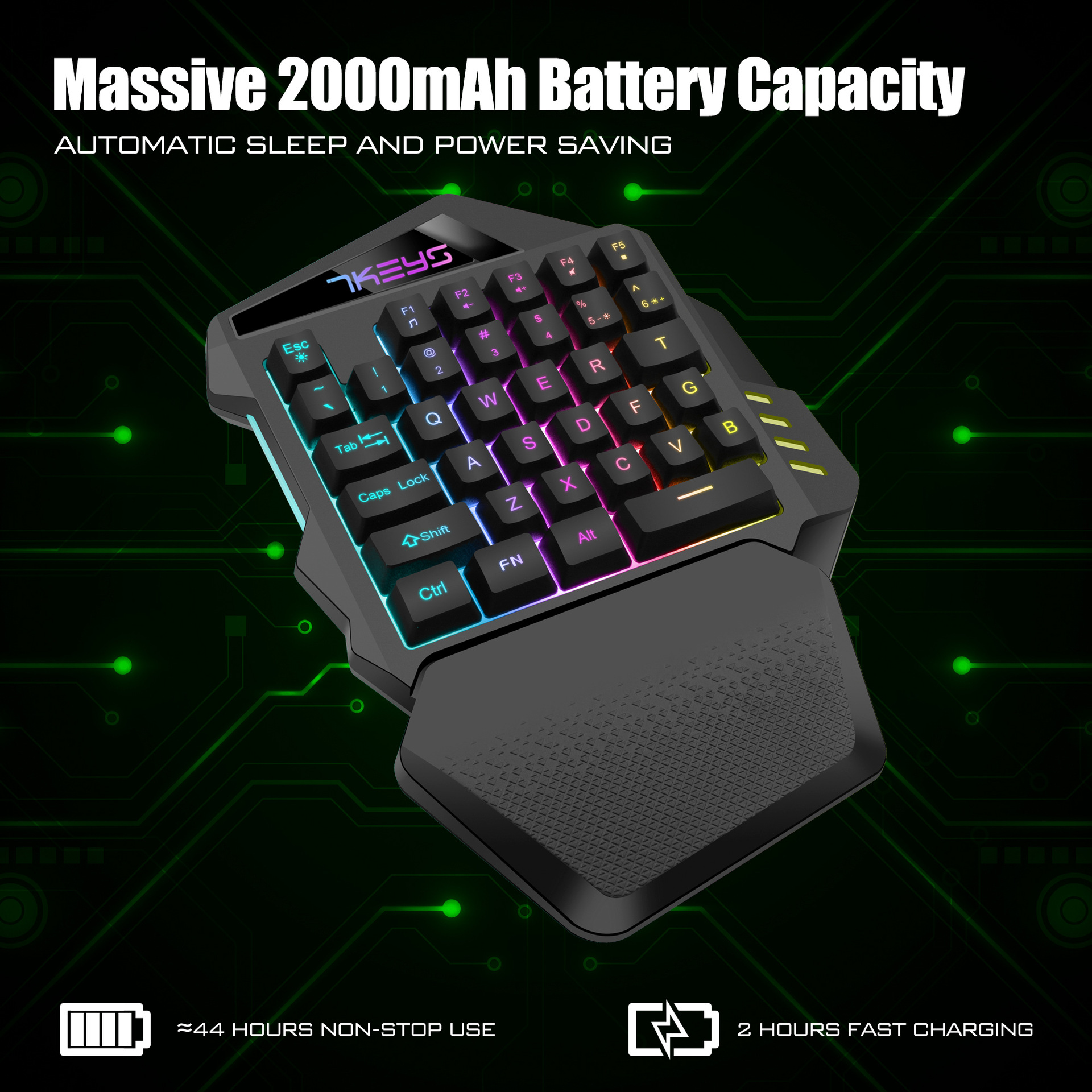 Mechanical Gaming Keyboard One-Handed Keyboard 2.4g Wireless Rgb Left-Handed E-Sports Small Keyboard Computer Accessories