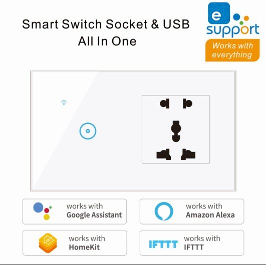 Neue 2 In 1 Wand Smart Switch Buchse Gehärtetem Gl... – Vicedeal
