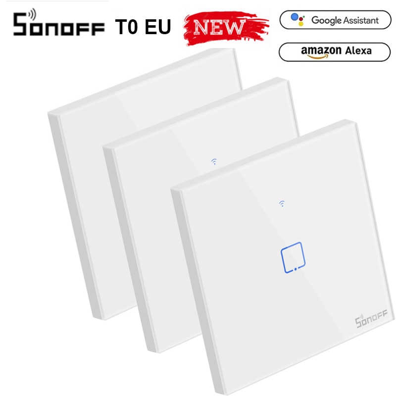 Itead Sonoff T0EU 86 1/2/3 gang TX Serie Muur Touch Wifi Schakelaar Afstandsbediening Smart Home switch Werkt Met Alexa Google Thuis