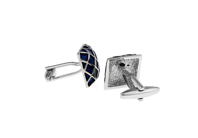 Classic Business Style Square Blue Plaid Cufflinks Enamel Cufflink Cuff Links Classic Men's Accessories