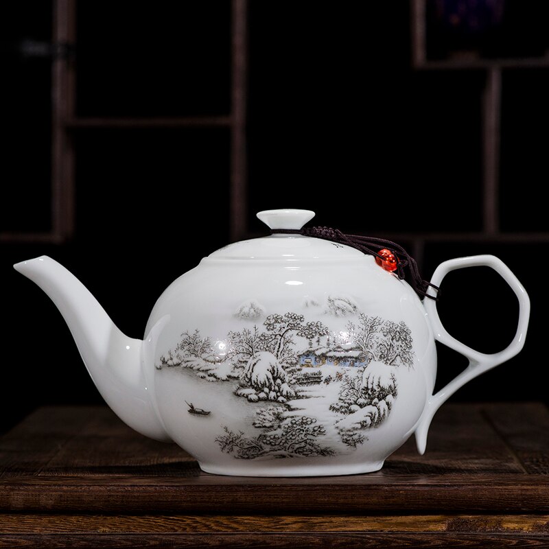 CHANSHOVA China Blau und weiß dünne porzellan teekanne Hohe kapazität 320ML 1L Keramik Tee topf traditionellen chinesischen Tee-einstellen: 1000ml-D
