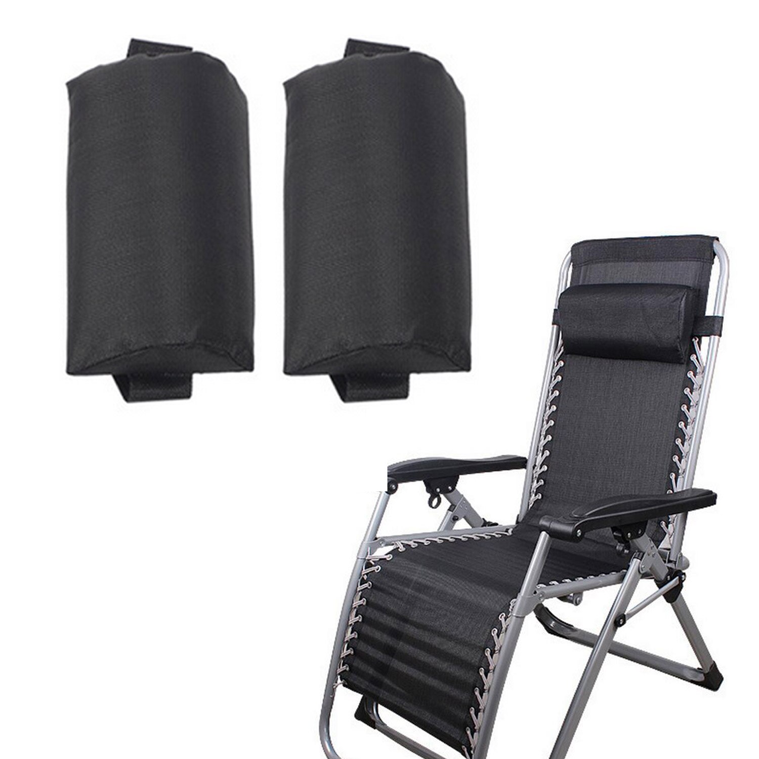 2 stk universal udendørs foldbar loungestol pude hovedstøtte nakkestøtte hovedpude til udendørs picnics i baghaven strand pool have: Hvid