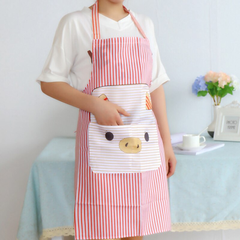 FILBAKE Cute Pig Kitchen Apron Waterproof Cartoon Printed Home Clean Tool For Cooking Painting Kitchen Accessories: 1
