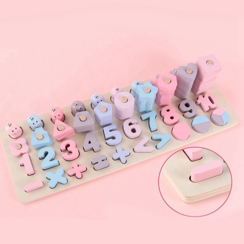 Wooden Number Shape Color netic Fishing Game Toys for Kids Early Educational Learning Matching Board