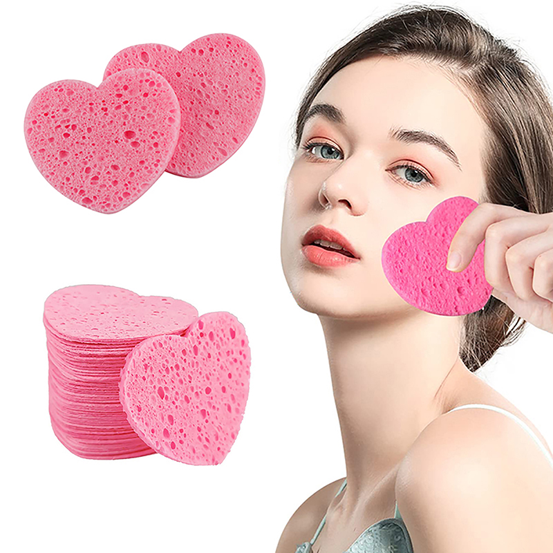 10/20PCS Reusable Face Cleaning Sponge Pad Exfoliator Mask Facial SPA Massage Makeup Removal Thicker Compress Natural Cellulose