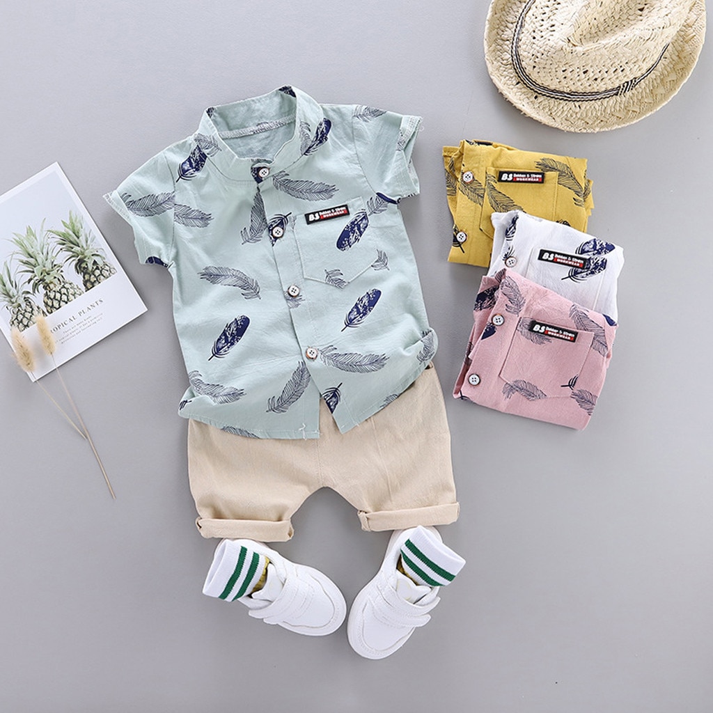 kids clothes Toddler Summer Baby Boys Clothes Set 1-4years Baby Boys Clothes Set Cartoon T-shirt Tops Shorts Ropa Nina