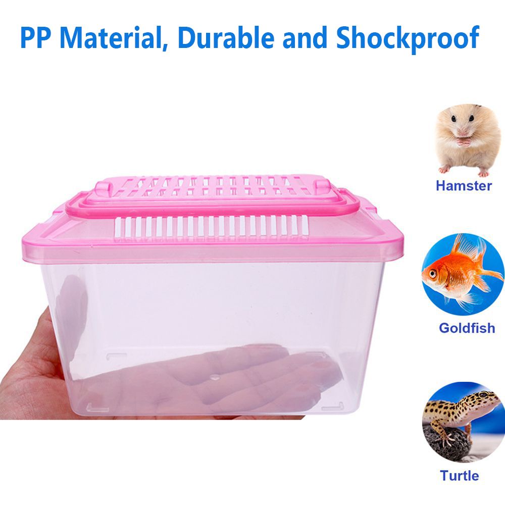 Acuario de alimentación transparente portátil, productos para mascotas, tanque de peces dorados, caja para hámster