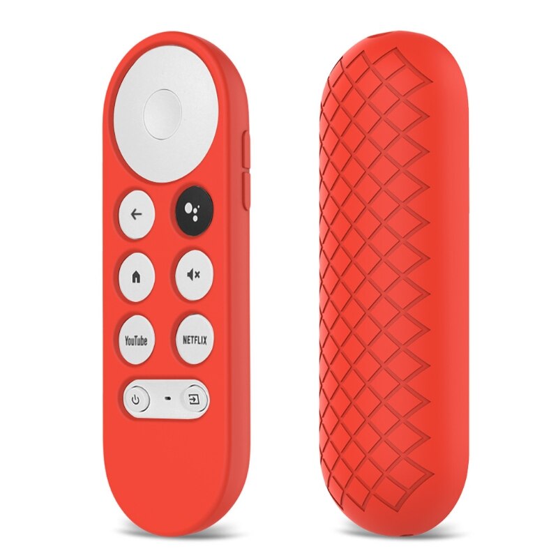 Custodia protettiva in Silicone morbido antiscivolo custodia protettiva per telecomando per Google Chromecast TV 2020 telecomando vocale: Rosso