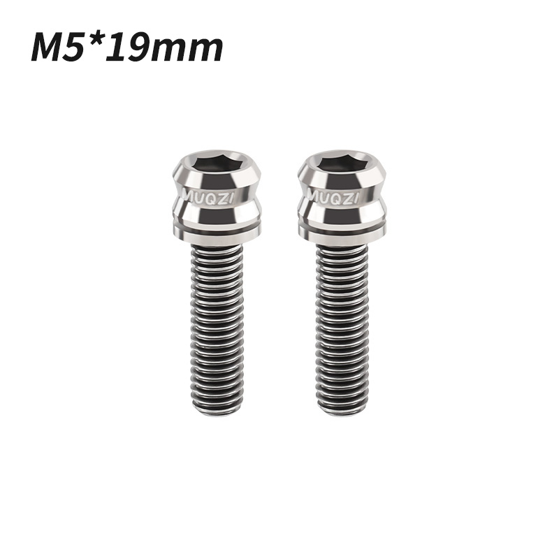 MUQZI 2 Stück Titanschraube M5 x 17 mm M5 x 19 mm Fahrradmutter Titanlegierung Vorbauschrauben MTB Rennrad Faltrad Schraubenzubehör: Gelb